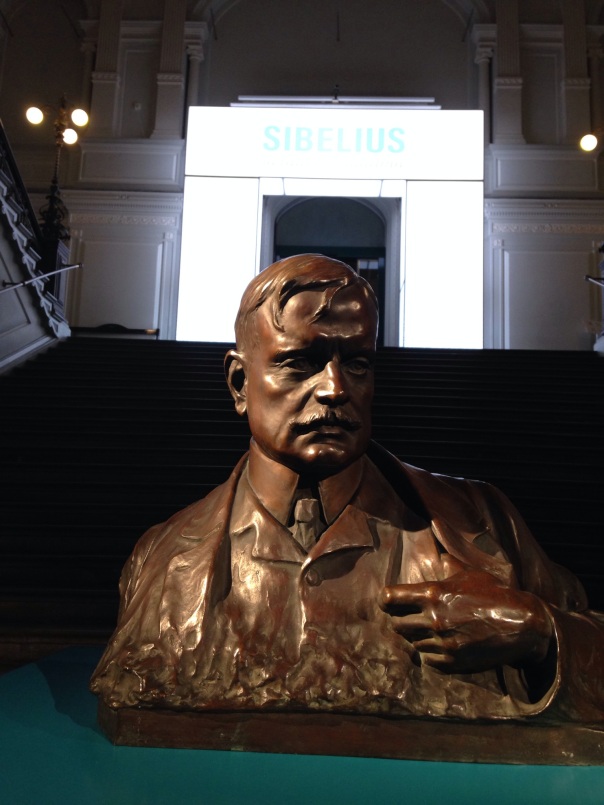 Sibelius bust at the entrance to the exhibit